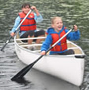 Two Kids In A Clipper Canoe